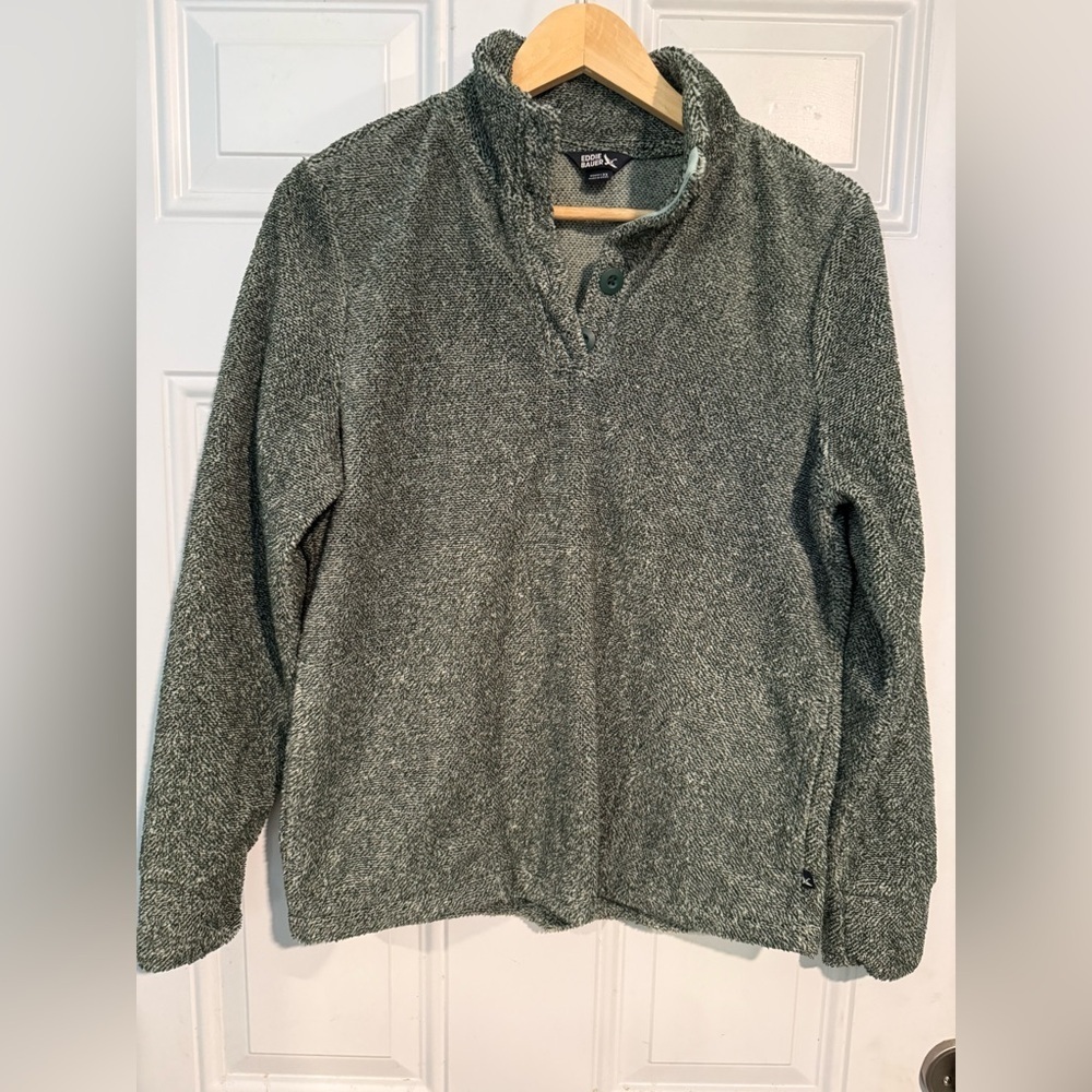Eddie Bauer Gray Zip Up Sweater with Structured Collar